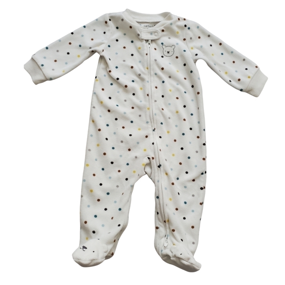 Carter's 3-Pack Girls Fleece Zip Footie Winter‎ Pajamas - Picture 10 of 11